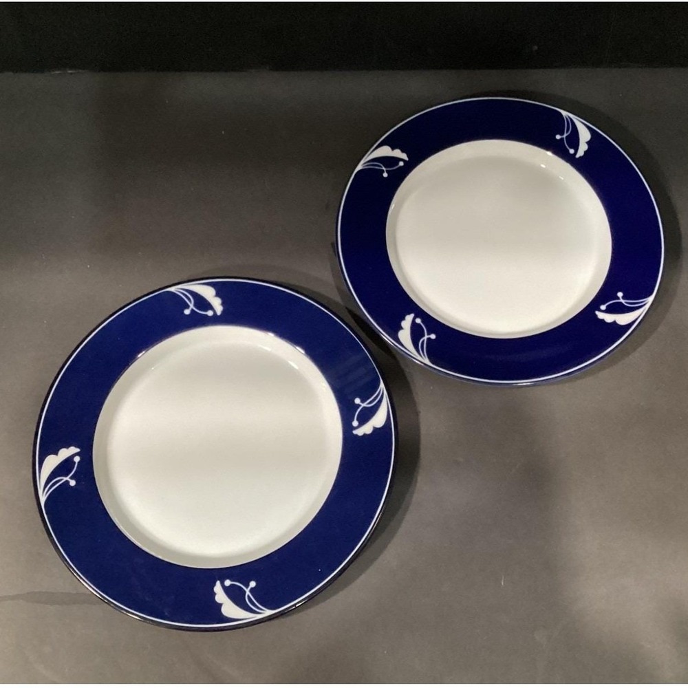 Dansk Flora Indigo Salad Plates Set of 2 ~  8 7/8 " - Picture 6 of 11